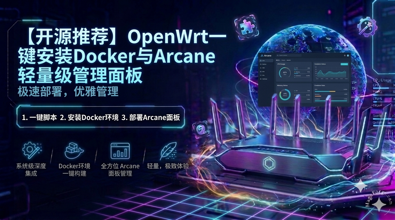 【开源推荐】OpenWrt一键安装Docker与Arcane轻量级管理面板