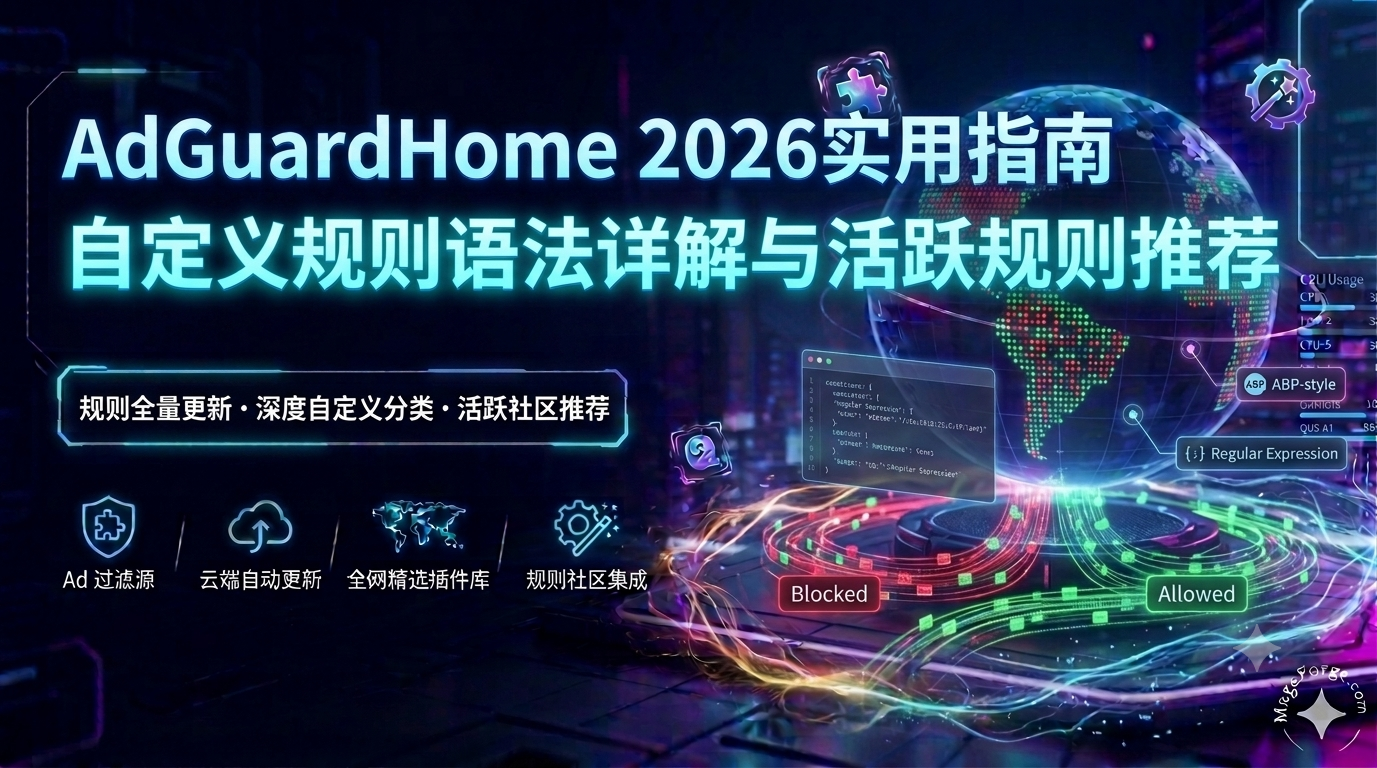 AdGuardHome 2026实用指南-自定义规则语法详解与活跃规则推荐